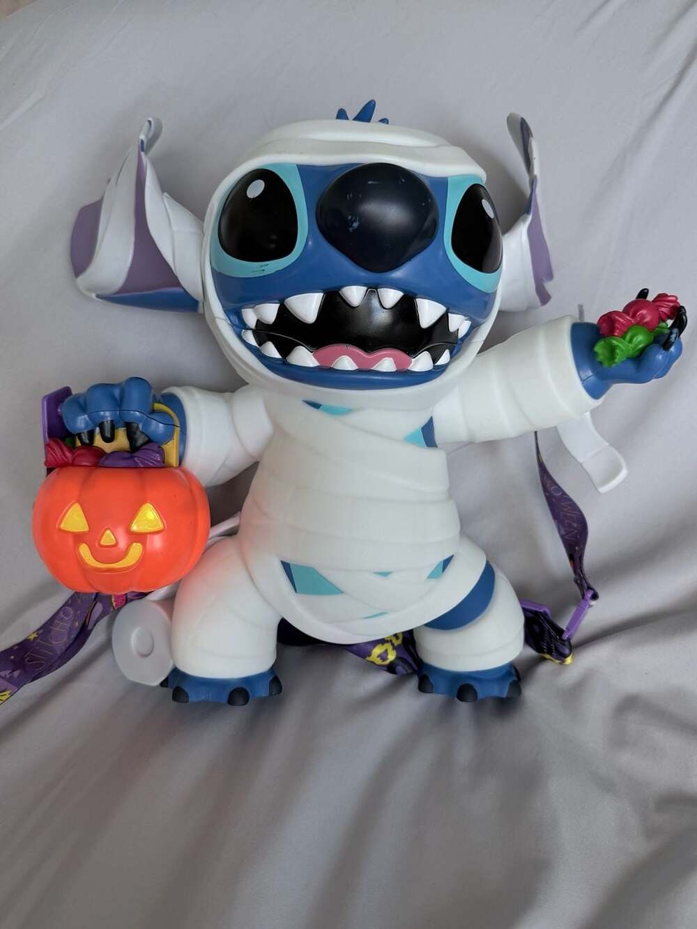 Disney Parks Stitch Mummy Light Up Halloween Candy/Popcorn Bucket